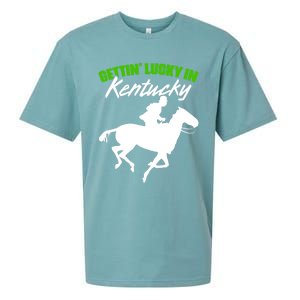 Getting Lucky In Kentucky Horse Racing Derby Horse Lovers Gift Sueded Cloud Jersey T-Shirt