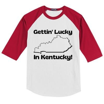 Gettin Lucky In Kentucky! School Of Rock Classic Graphic Kids Colorblock Raglan Jersey