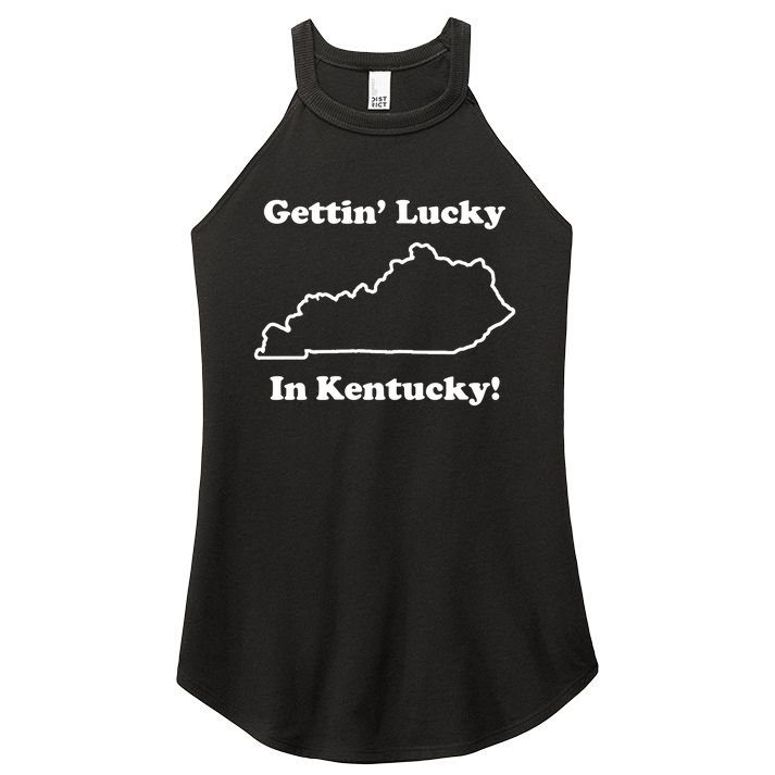 Getting Lucky In Kentucky Women's Perfect Tri Rocker Tank