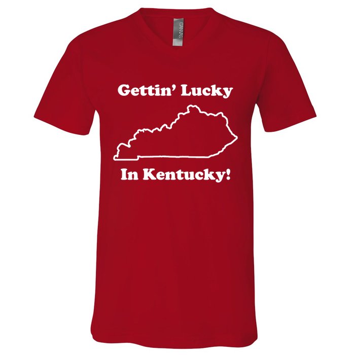Getting Lucky In Kentucky V-Neck T-Shirt