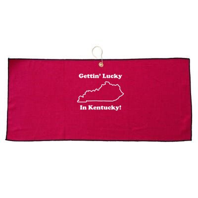 Getting Lucky In Kentucky Large Microfiber Waffle Golf Towel