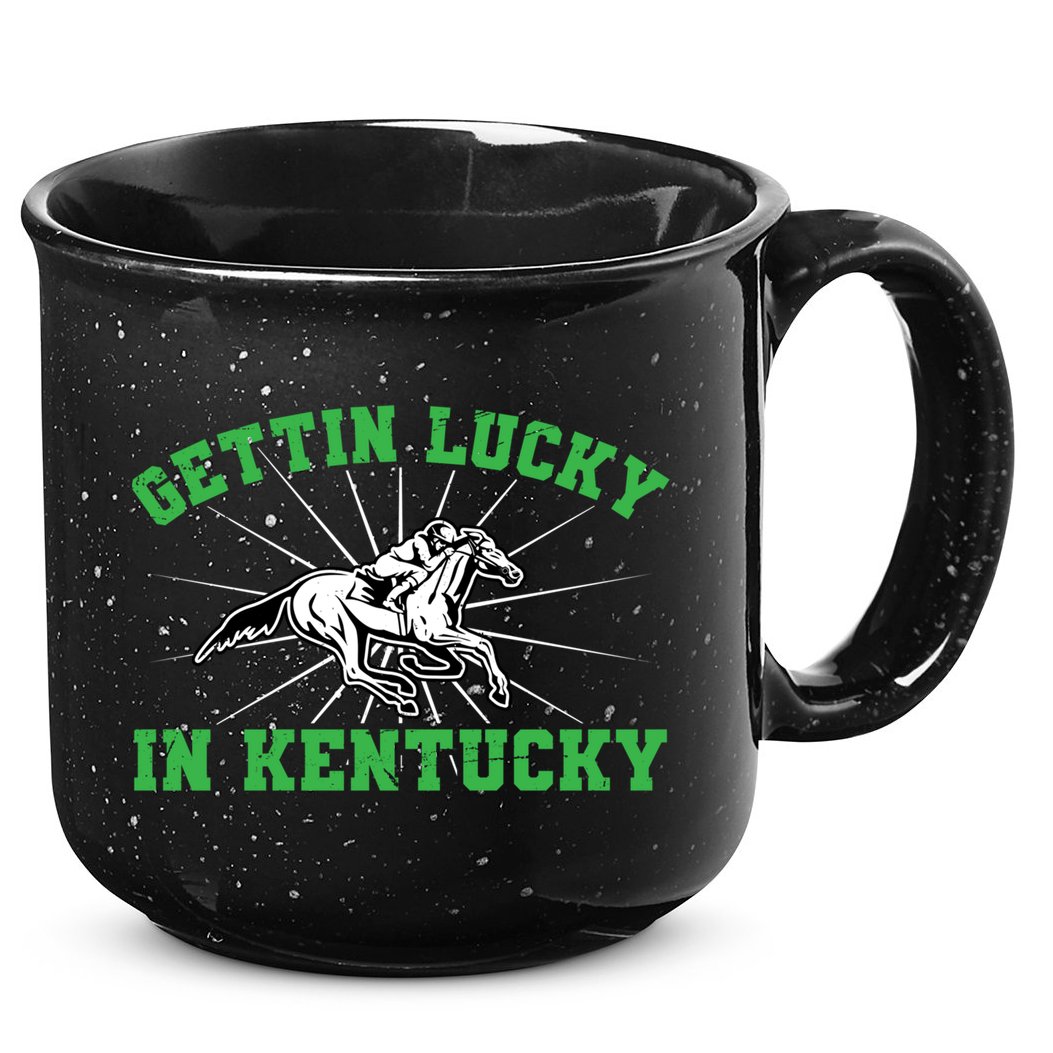 Getting Lucky In Kentucky Horse Racing Vintage Derby Gift 15oz Campfire Ceramic Mug