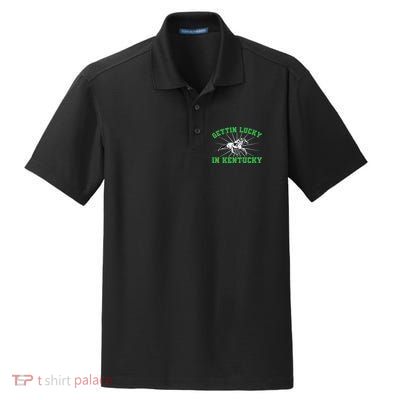 Getting Lucky In Kentucky Horse Racing Vintage Derby Gift Dry Zone Grid Polo