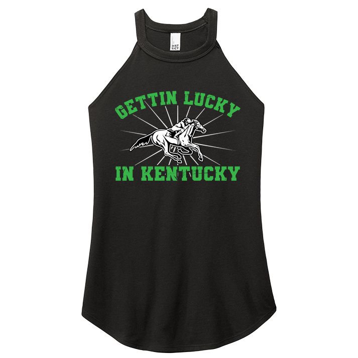 Getting Lucky In Kentucky Horse Racing Vintage Derby Gift Women's Perfect Tri Rocker Tank
