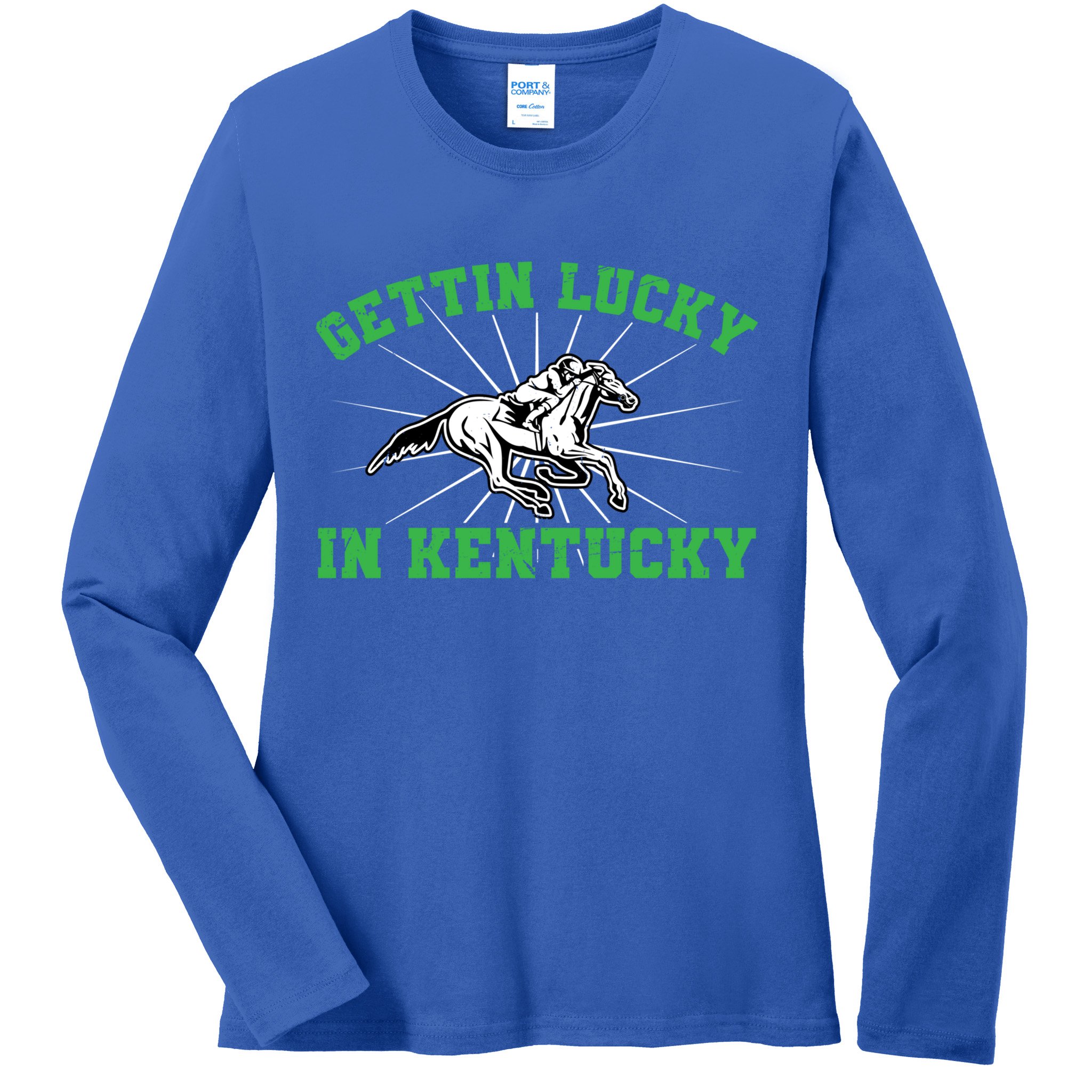 Getting Lucky In Kentucky Horse Racing Vintage Derby Gift Ladies Long Sleeve Shirt