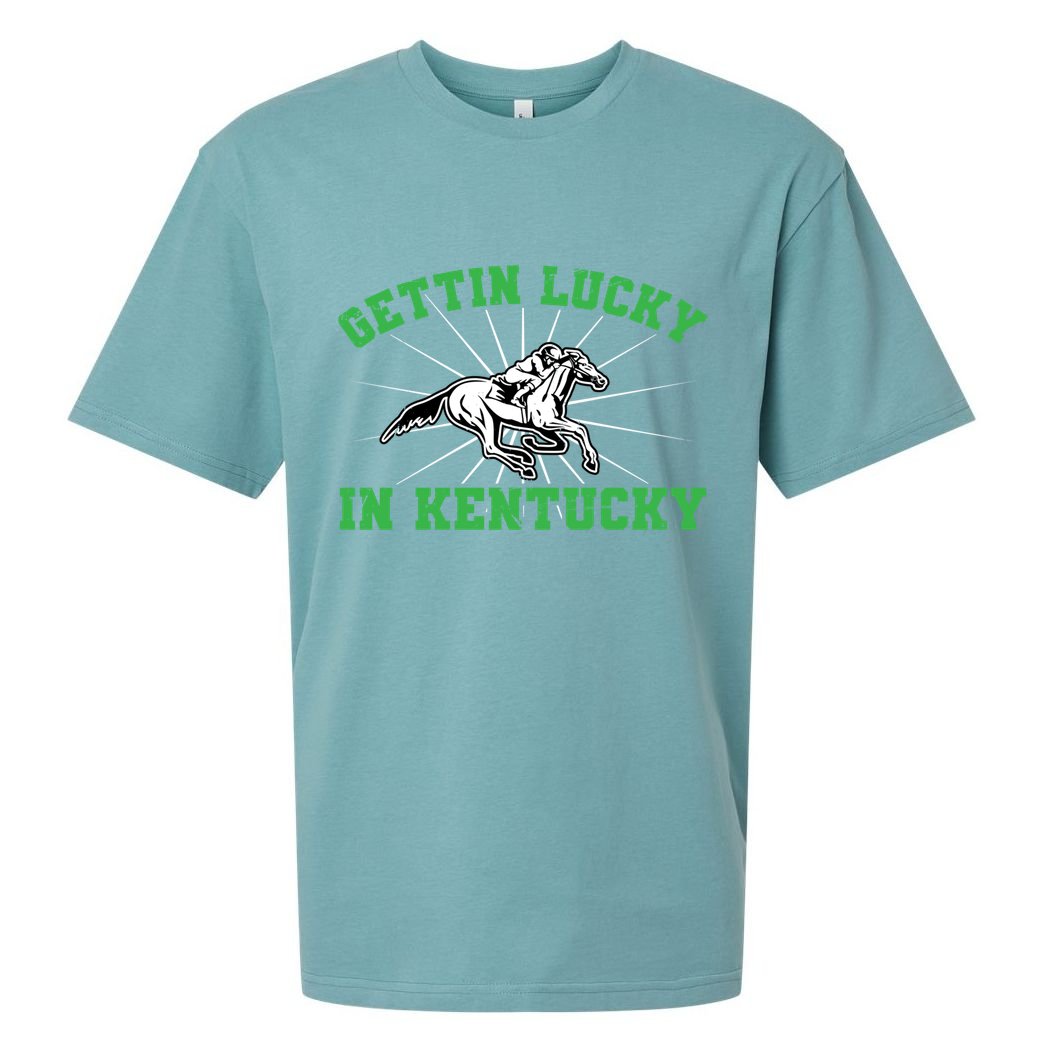 Getting Lucky In Kentucky Horse Racing Vintage Derby Gift Sueded Cloud Jersey T-Shirt