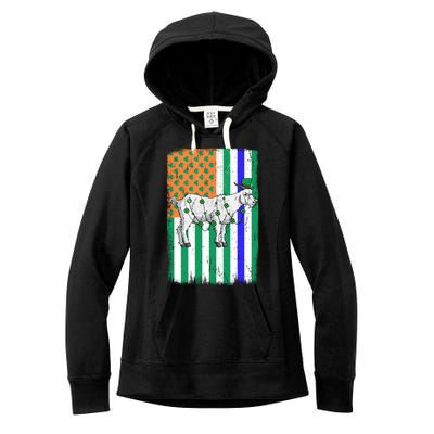 Goat Leprechaun Irish Usa Police Flag Cop St Patricks Day Gift Women's Fleece Hoodie