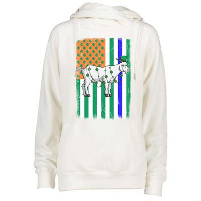 Goat Leprechaun Irish Usa Police Flag Cop St Patricks Day Gift Womens Funnel Neck Pullover Hood