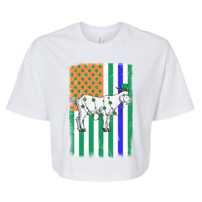 Goat Leprechaun Irish Usa Police Flag Cop St Patricks Day Gift Bella+Canvas Jersey Crop Tee