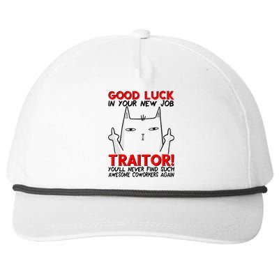 Good Luck In Your New Job TRAITOR! Funny CoWorker Gift Snapback Five-Panel Rope Hat