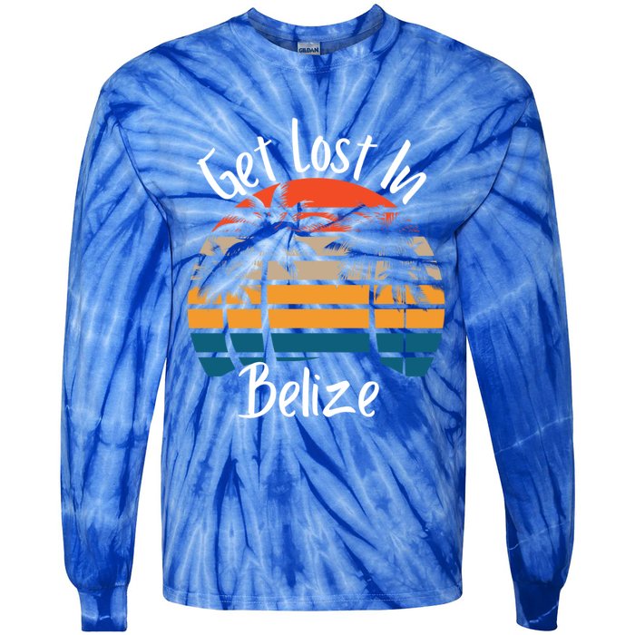 Get Lost In Belize Tropical Vacation Matching Family Trip Cool Gift Tie-Dye Long Sleeve Shirt