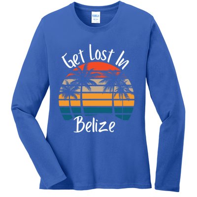 Get Lost In Belize Tropical Vacation Matching Family Trip Cool Gift Ladies Long Sleeve Shirt