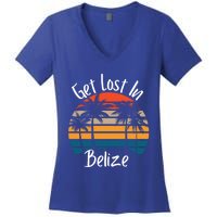 Get Lost In Belize Tropical Vacation Matching Family Trip Cool Gift Women's V-Neck T-Shirt