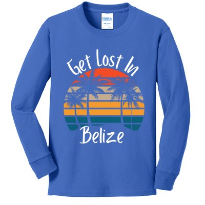 Get Lost In Belize Tropical Vacation Matching Family Trip Cool Gift Kids Long Sleeve Shirt