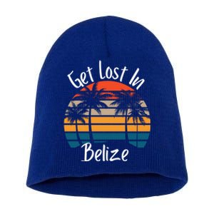 Get Lost In Belize Tropical Vacation Matching Family Trip Cool Gift Short Acrylic Beanie