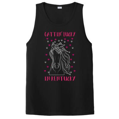 Gattin’ Lucky In Kentucky Horse Owner Lover Jockey Cute Gift PosiCharge Competitor Tank