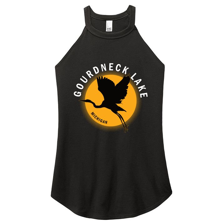 Gourdneck Lake In Michigan Heron Sunrise Women's Perfect Tri Rocker Tank
