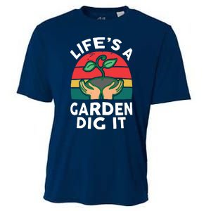 Gardenshirt Life Is Garden Dig It Women Funny Gardening Cooling Performance Crew T-Shirt