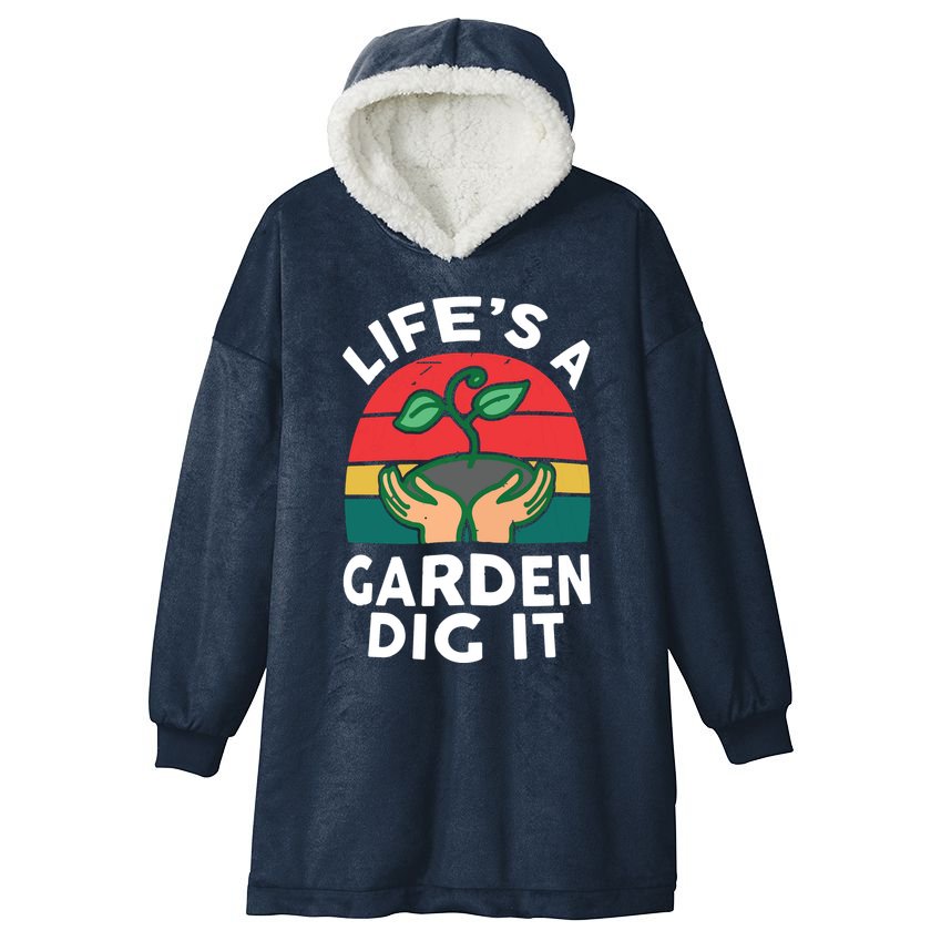Gardenshirt Life Is Garden Dig It Women Funny Gardening Hooded Wearable Blanket