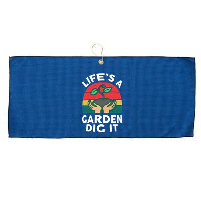 Gardenshirt Life Is Garden Dig It Women Funny Gardening Large Microfiber Waffle Golf Towel