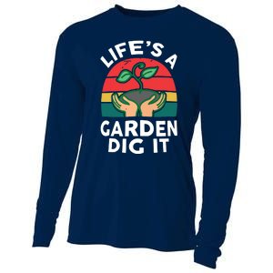 Gardenshirt Life Is Garden Dig It Women Funny Gardening Cooling Performance Long Sleeve Crew