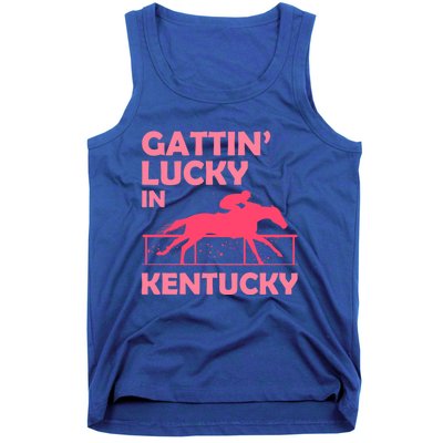 Gattin’ Lucky In Kentucky I Cute Pride Horse Derby Day Gift Tank Top