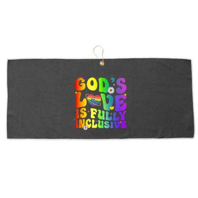 GodS Love Is Fully Inclusive Christian Jesus Lgbt Pride Meaningful Gift Large Microfiber Waffle Golf Towel