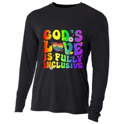 GodS Love Is Fully Inclusive Christian Jesus Lgbt Pride Meaningful Gift Cooling Performance Long Sleeve Crew