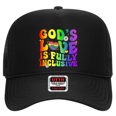 GodS Love Is Fully Inclusive Christian Jesus Lgbt Pride Meaningful Gift Trucker Hat