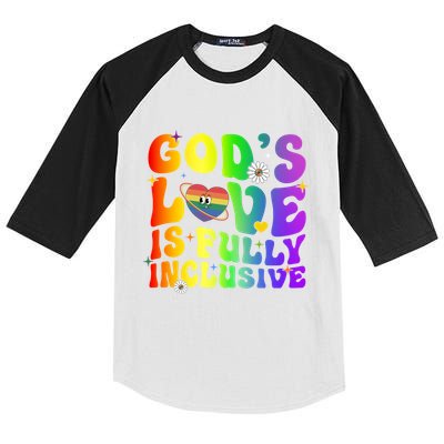 GodS Love Is Fully Inclusive Christian Jesus Lgbt Pride Meaningful Gift Kids Colorblock Raglan Jersey