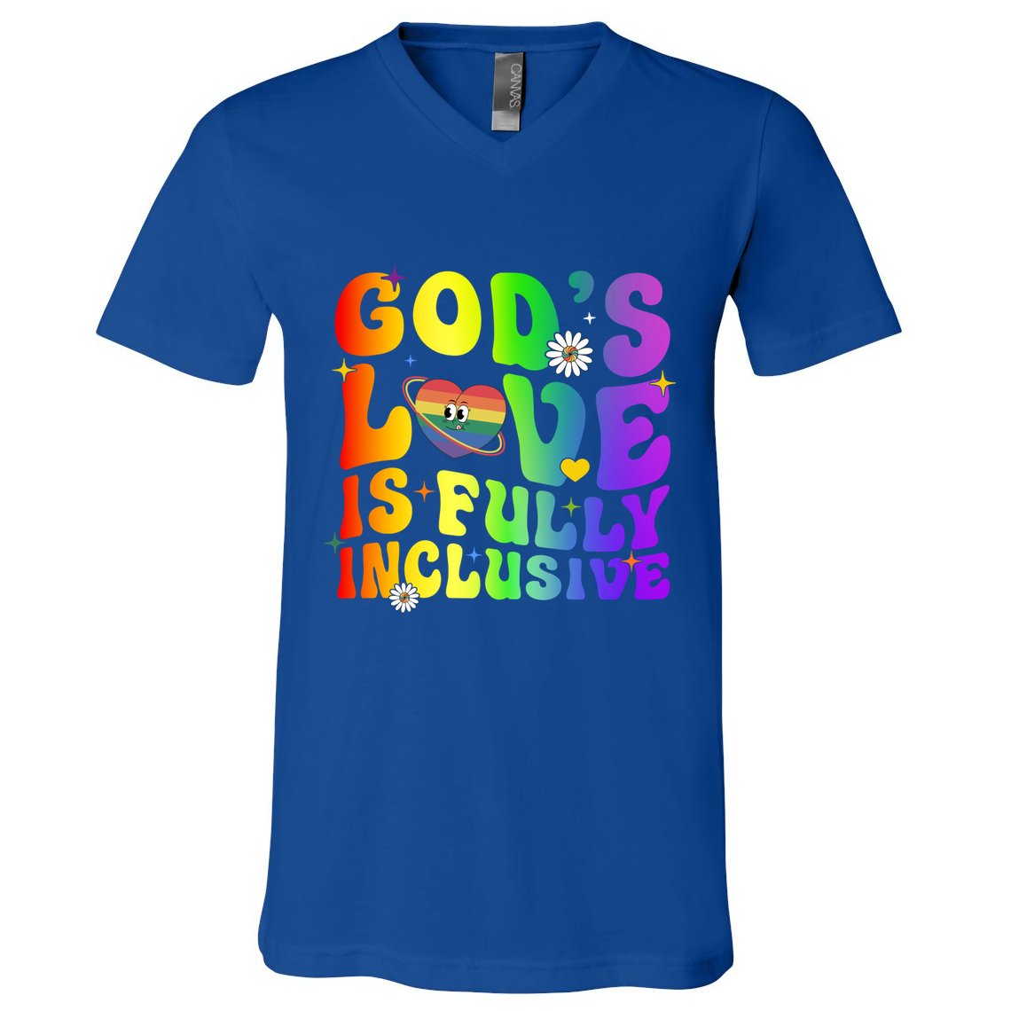 GodS Love Is Fully Inclusive Christian Jesus Lgbt Pride Meaningful Gift V-Neck T-Shirt