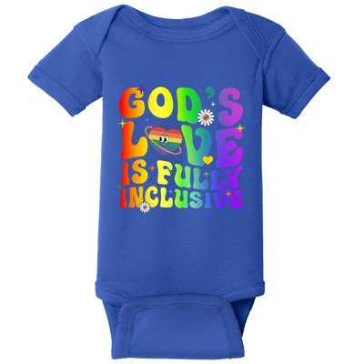 GodS Love Is Fully Inclusive Christian Jesus Lgbt Pride Meaningful Gift Baby Bodysuit