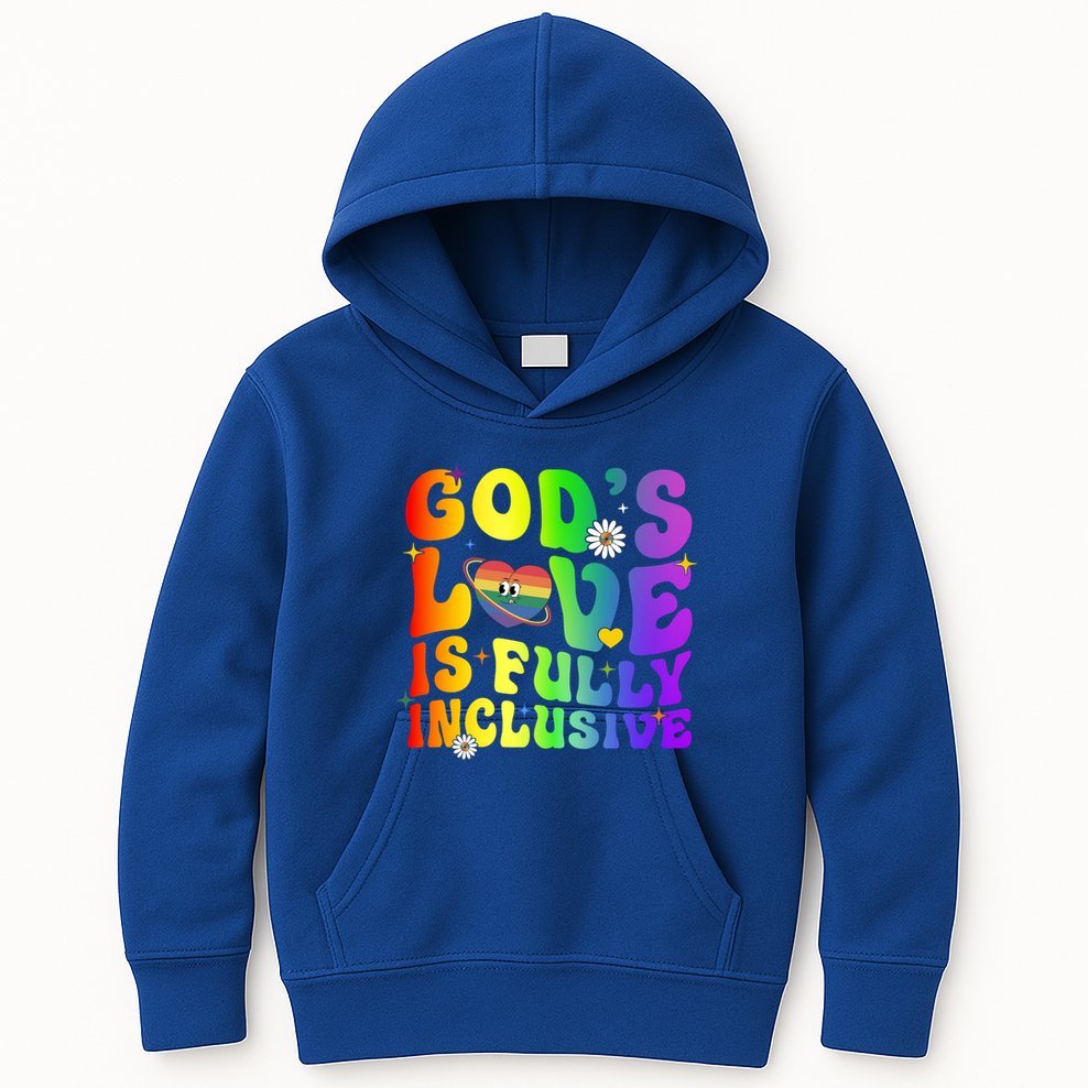 GodS Love Is Fully Inclusive Christian Jesus Lgbt Pride Meaningful Gift Kids Hoodie