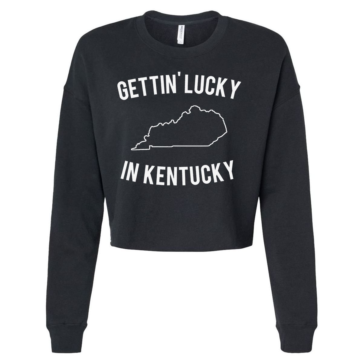 Gettin Lucky In Kentucky Cropped Pullover Crew