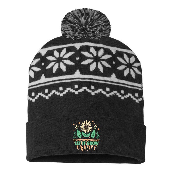 Gardeners Let It Grow Funny Garden Gardening USA-Made Snowflake Beanie