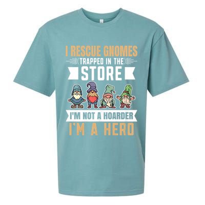 Garden Lover I Rescue Gnomes Not A Hoarder A Hero Gardener Sueded Cloud Jersey T-Shirt