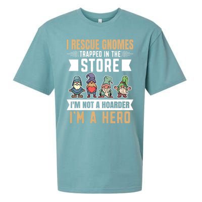 Garden Lover I Rescue Gnomes Not A Hoarder A Hero Gardener Sueded Cloud Jersey T-Shirt