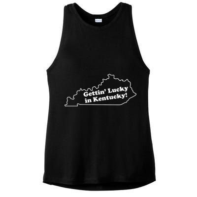 Gettin Lucky In Kentucky Cool Lucky In Kentucky Ladies PosiCharge Tri-Blend Wicking Tank
