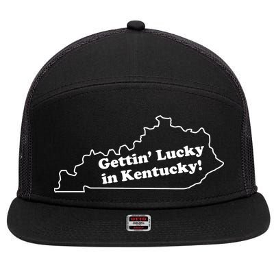 Gettin Lucky In Kentucky Cool Lucky In Kentucky 7 Panel Mesh Trucker Snapback Hat
