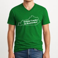 Gettin Lucky In Kentucky Cool Lucky In Kentucky V-Neck T-Shirt