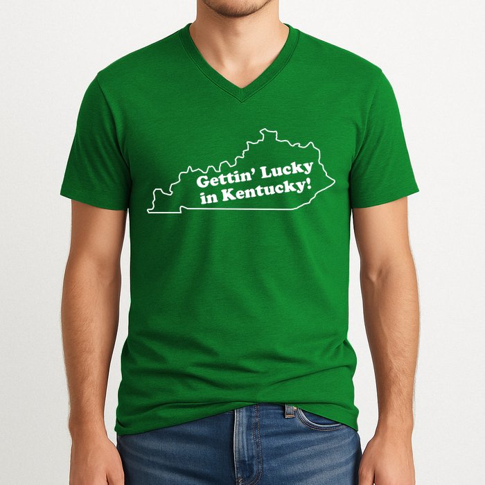 Gettin Lucky In Kentucky Cool Lucky In Kentucky V-Neck T-Shirt
