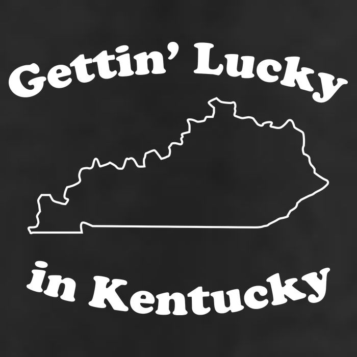 Gettin Lucky In Kentucky Cool Lucky In Kentucky 7 Panel Mesh Trucker Snapback Hat