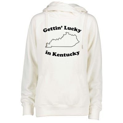 Gettin Lucky In Kentucky Cool Lucky In Kentucky Womens Funnel Neck Pullover Hood