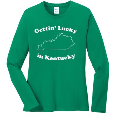 Gettin Lucky In Kentucky Cool Lucky In Kentucky Ladies Long Sleeve Shirt