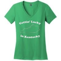 Gettin Lucky In Kentucky Cool Lucky In Kentucky Women's V-Neck T-Shirt