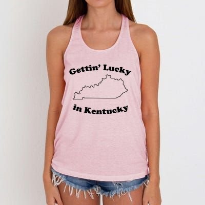 Gettin Lucky In Kentucky Cool Lucky In Kentucky Women's Knotted Racerback Tank