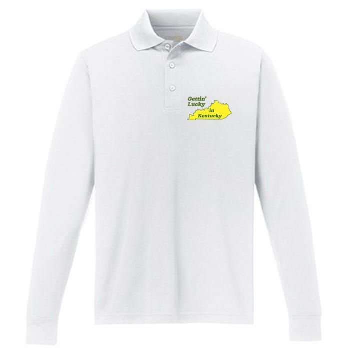 Gettin Lucky In Kentucky Cool Lucky In Kentucky Performance Long Sleeve Polo