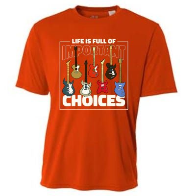 Guitar Life Is Full Of Important Choices Cooling Performance Crew T-Shirt