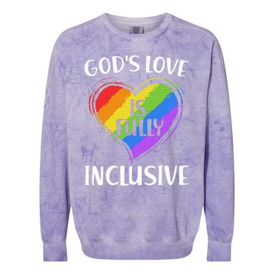 GodS Love Is Fully Inclusive Christian Pride Lgbt Colorblast Crewneck Sweatshirt