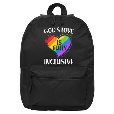 GodS Love Is Fully Inclusive Christian Pride Lgbt 16 in Basic Backpack